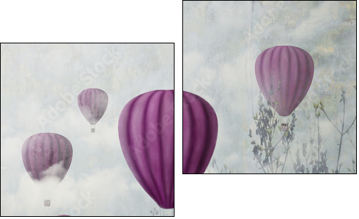 Pink Balloons - Two-piece canvas, Diptych