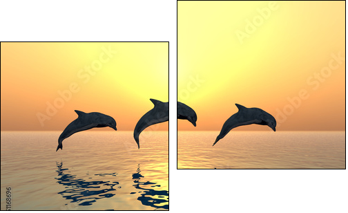 Jumping Dolphins - Two-piece canvas, Diptych
