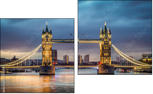 Tower bridge sunset - Two-piece canvas, Diptych