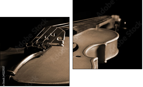 violin isolated on black - Two-piece canvas, Diptych