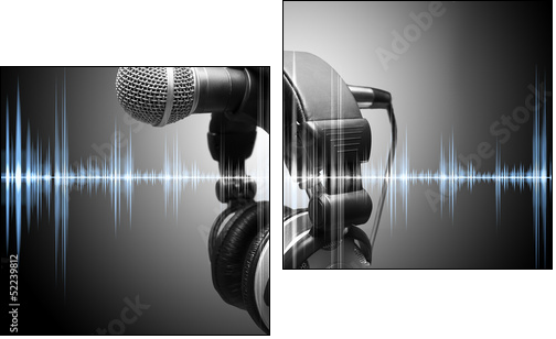 concepto de musica y grabacion en estudio - Two-piece canvas, Diptych
