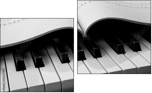 Piano keys and musical book - Two-piece canvas, Diptych