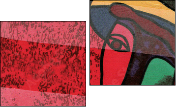 Visage à la Picasso. - Two-piece canvas, Diptych