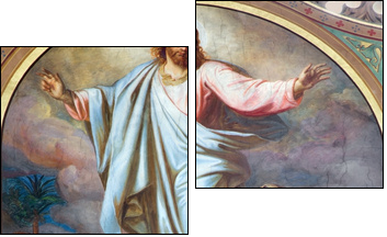Vienna -  Fresco of Ascension of the Lord - Two-piece canvas, Diptych