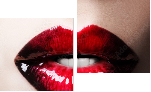 Passionate red lips - Two-piece canvas, Diptych