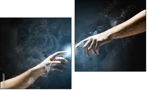 Creation of adam - Two-piece canvas, Diptych