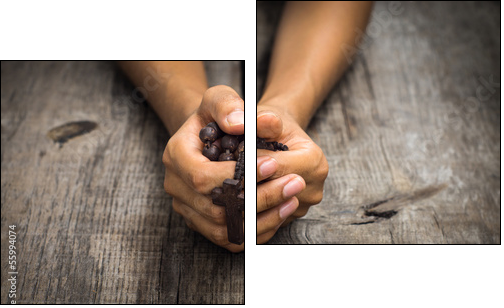 Person Praying - Two-piece canvas, Diptych