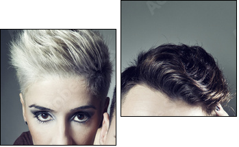 young couple with rocker outfit - Two-piece canvas, Diptych