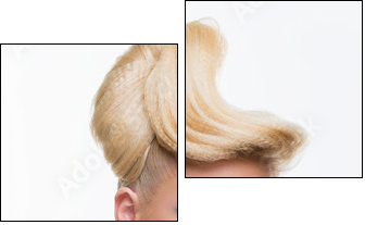 Girl with fancy hairstyle and makeup - Two-piece canvas, Diptych