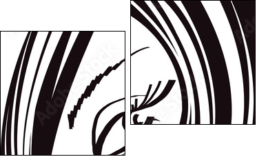 Female beauty icon in Black and White - Two-piece canvas, Diptych