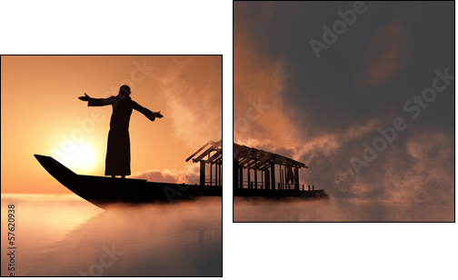 The priest. - Two-piece canvas, Diptych