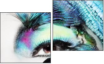 Beautiful woman face with perfect make up - Two-piece canvas, Diptych