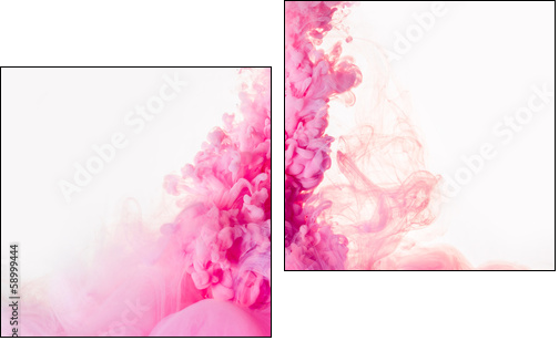 pink smoke - Two-piece canvas, Diptych