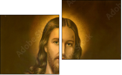 typical catholic image of heart of Jesus Christ - Two-piece canvas, Diptych