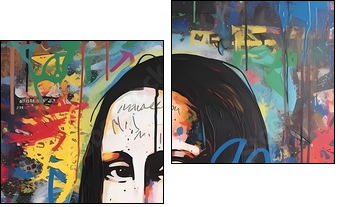 Mona Lisa | Graffiti | Pop Art - Two-piece canvas, Diptych