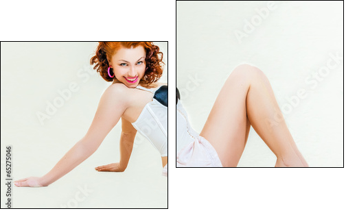 Pin-up girl. American style - Two-piece canvas, Diptych