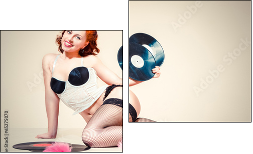 Pin-up girl. American style - Two-piece canvas, Diptych