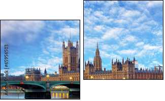 London panorama - Big ben, UK - Two-piece canvas, Diptych
