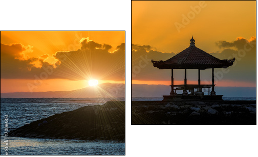 sunset in bali beach - Two-piece canvas, Diptych