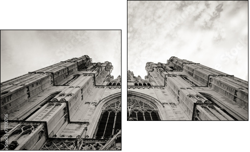 Cathedral of St. Michael view from the ground - b&w - Two-piece canvas, Diptych