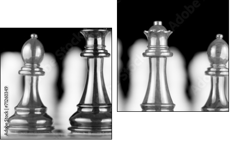 Four chess piece - Two-piece canvas, Diptych