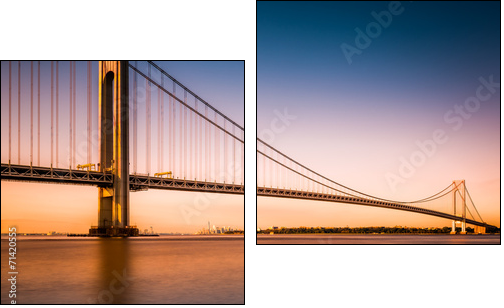 Verrazano-Narrows Bridge at sunset as viewed from Long Island - Two-piece canvas, Diptych