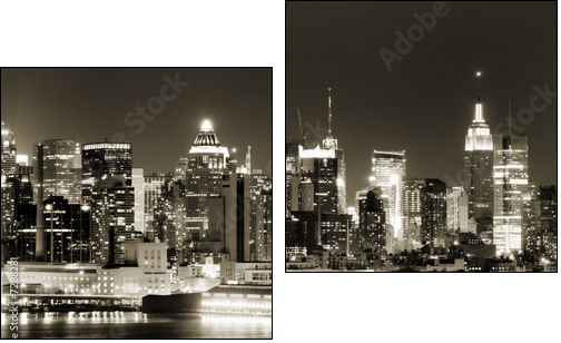 Manhattan West side at night - Two-piece canvas, Diptych