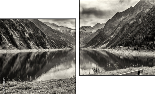 wooden bench - Two-piece canvas, Diptych