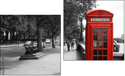 London Telephone Booth - Two-piece canvas, Diptych
