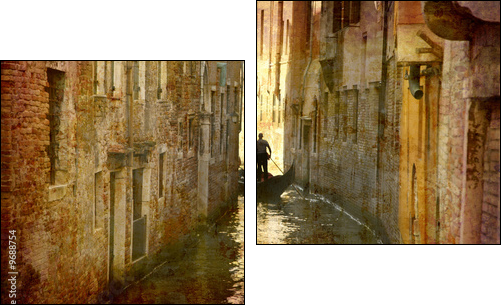 Postcard from Italy. - Gondola - Venice. - Two-piece canvas, Diptych