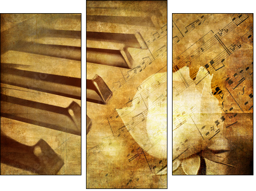 musical retro - Three-piece canvas, Triptych