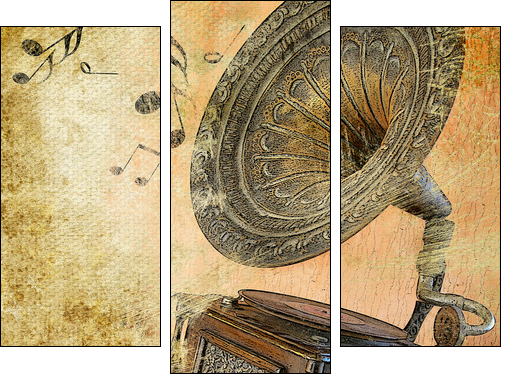 musical retro - Three-piece canvas, Triptych