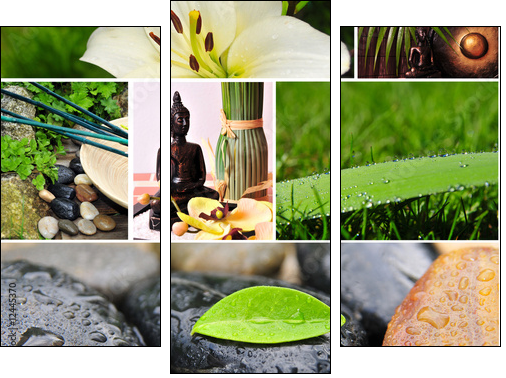 Wellness asiatisch Spa - Three-piece canvas, Triptych