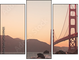 Golden Gate Bridge of San Francisco - Three-piece canvas, Triptych