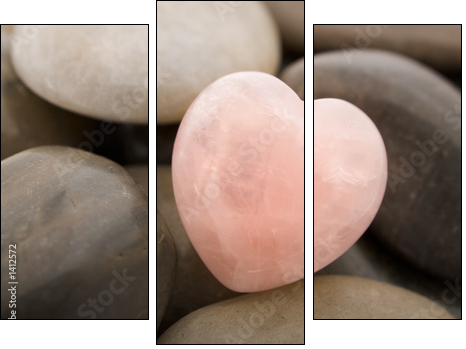 rose quartz heart - Three-piece canvas, Triptych