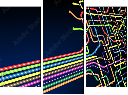 Subway slant - Three-piece canvas, Triptych