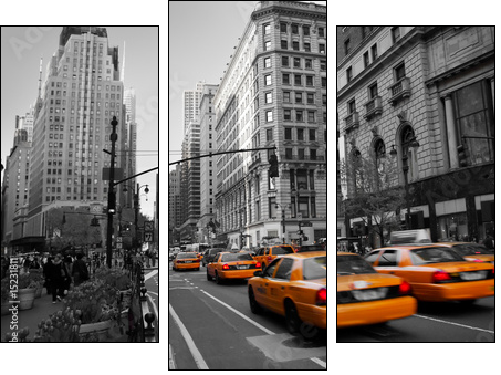 Taxies in Manhattan - Three-piece canvas, Triptych