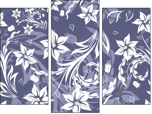 seamless floral background - Three-piece canvas, Triptych