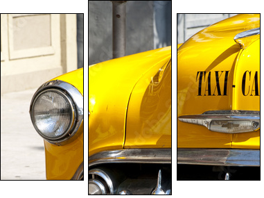 Vintage Yellow Cab - Three-piece canvas, Triptych