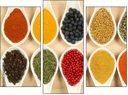 Colorful spices - Three-piece canvas, Triptych