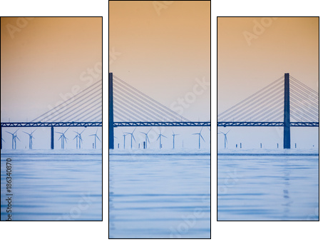 the oresund bridge between denmark and sweden - Three-piece canvas, Triptych