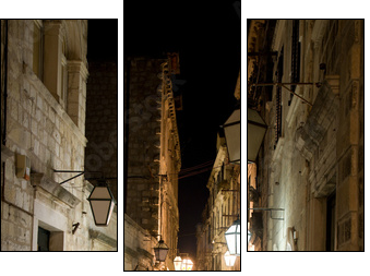 Night street - Three-piece canvas, Triptych