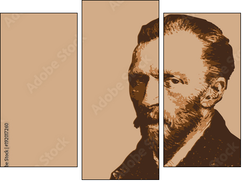 Van Gogh - peintre - portrait - personnage célèbre - Vincent Van Gogh - artiste peintre - - Three-piece canvas, Triptych