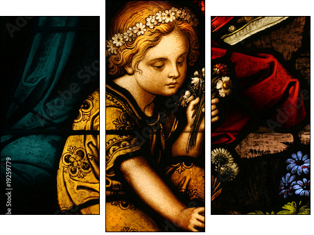 Stained Glass - Three-piece canvas, Triptych