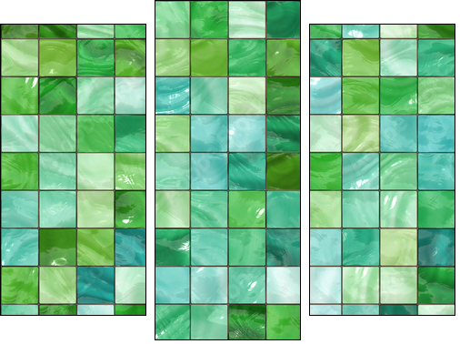 Shiny seamless green tiles texture - Three-piece canvas, Triptych