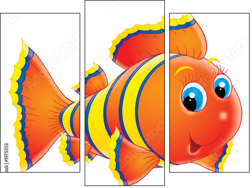 coral fish - Three-piece canvas, Triptych