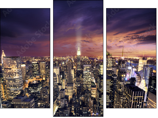 New york skysrcrapers - bussines buildings background - Three-piece canvas, Triptych