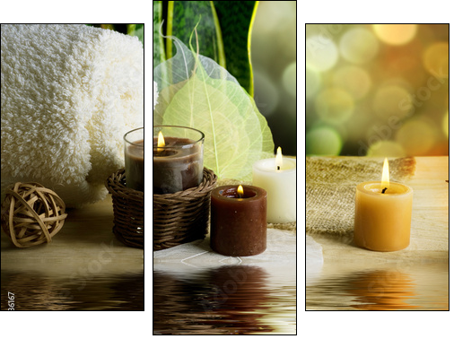 Spa and body care treatment.Blurred Background - Three-piece canvas, Triptych
