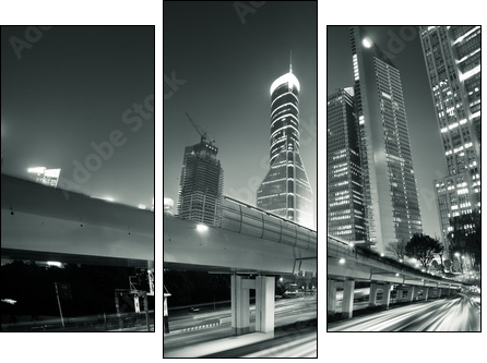 Megacity Highway - Three-piece canvas, Triptych
