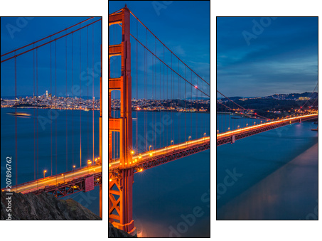 Golden gate bridge - Three-piece canvas, Triptych